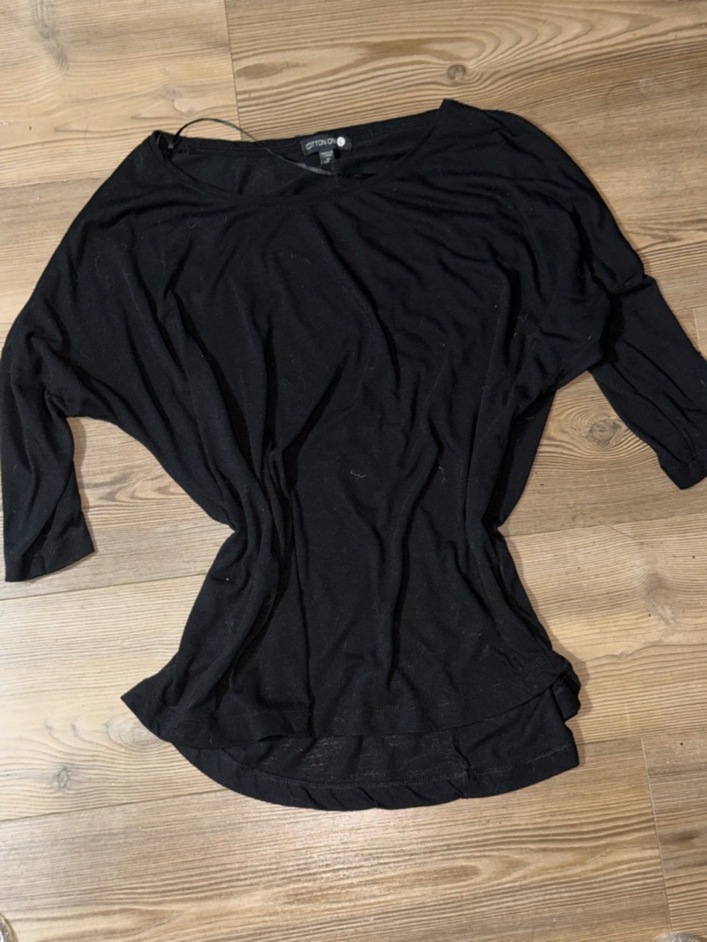 Cotton On Black Batwing Sleeve Tunic Top